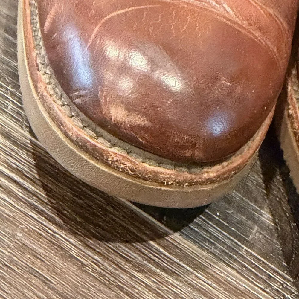 Vintage Lands End Direct Merchants Leather Oxfords Men's 8 M Cap Toe Brown
